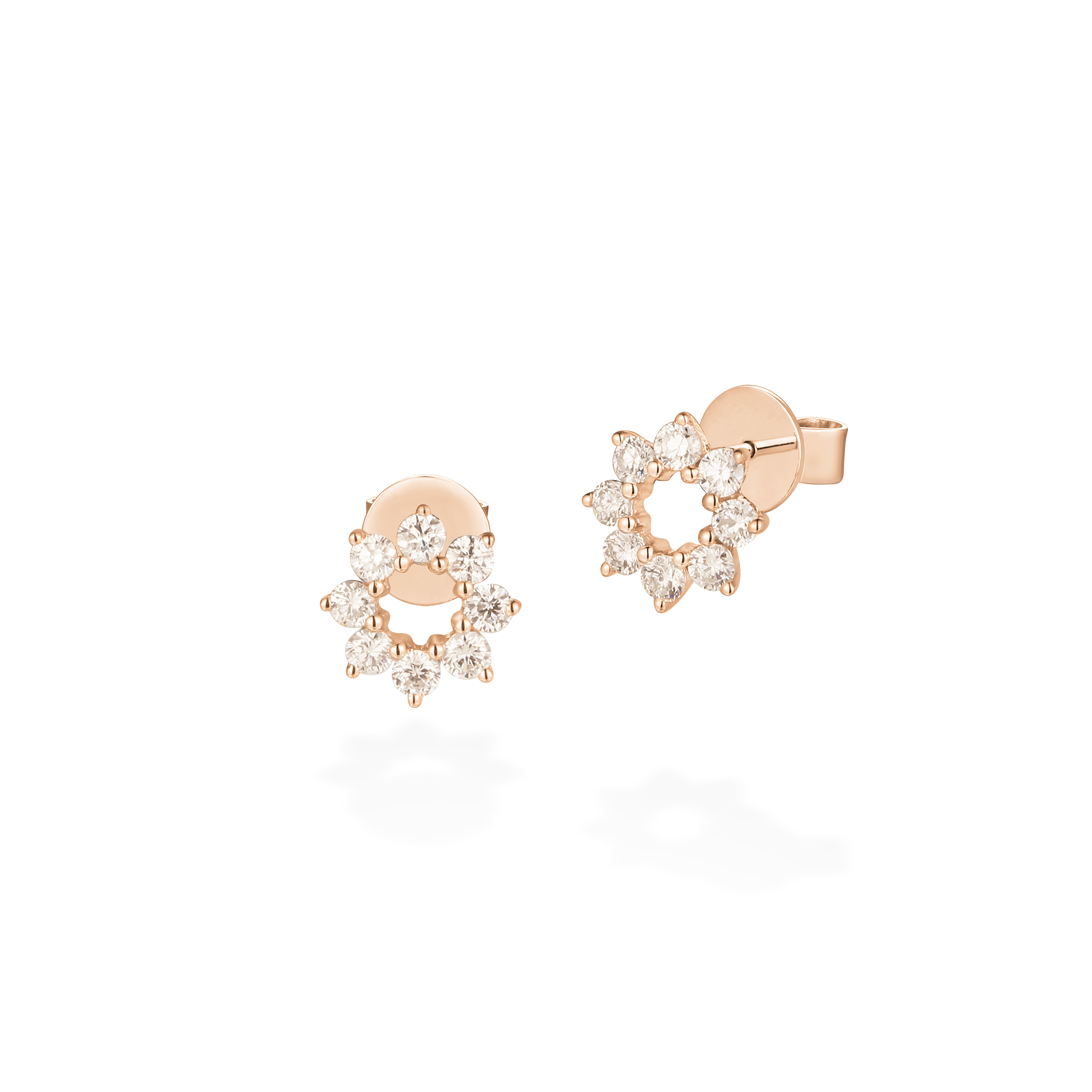 Sun flower diamond earrings